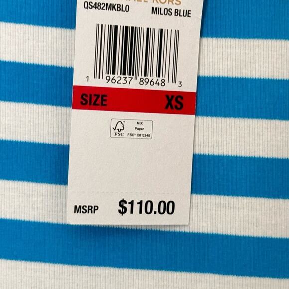 Michael Kors Women's Short Sleeve Blue & White Stripe Dress  Sz XS - Picture 7 of 12